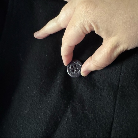 Marsh Landing Vintage Nautical Black Wool Blend Double-Breasted Coat Large - Picture 6 of 10